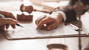 Trademark attorney reviewing social media username trademark application documents to secure digital brand handle protection under U.S. law